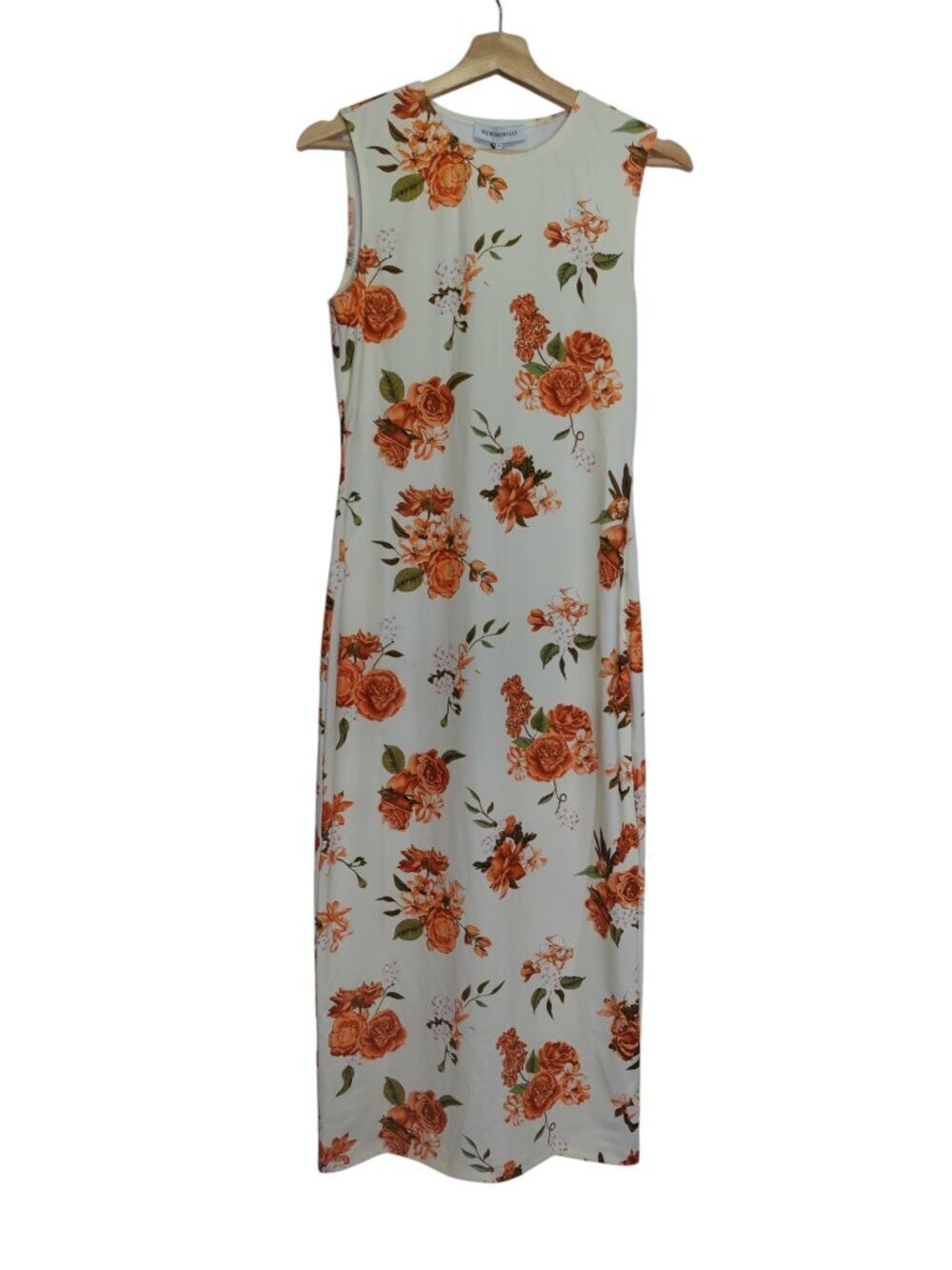 WeWoreWhat Muscle Tank neutral floral women's midi dress NWT size M $89